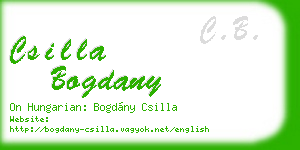 csilla bogdany business card